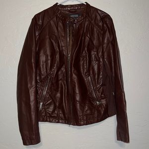 Brown faux leather jacket
